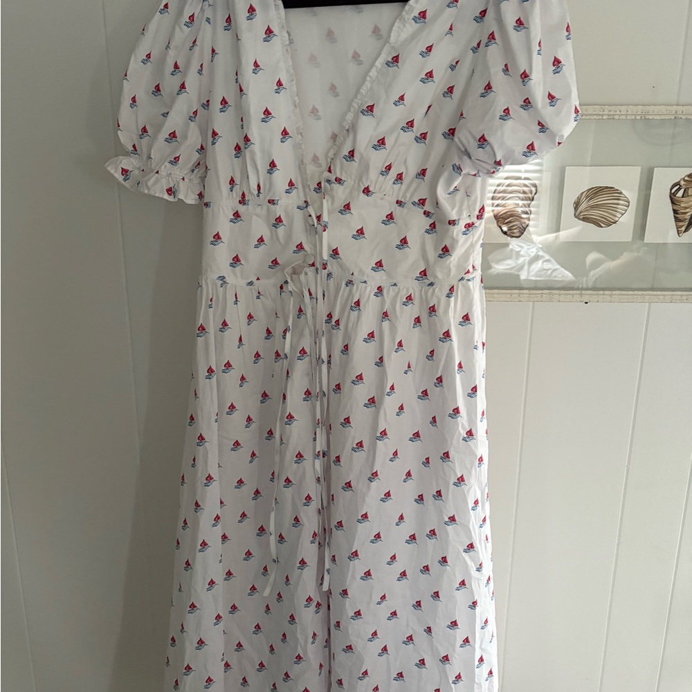 Hill House Sabrina Love Boats Puff Sleeve Dress
